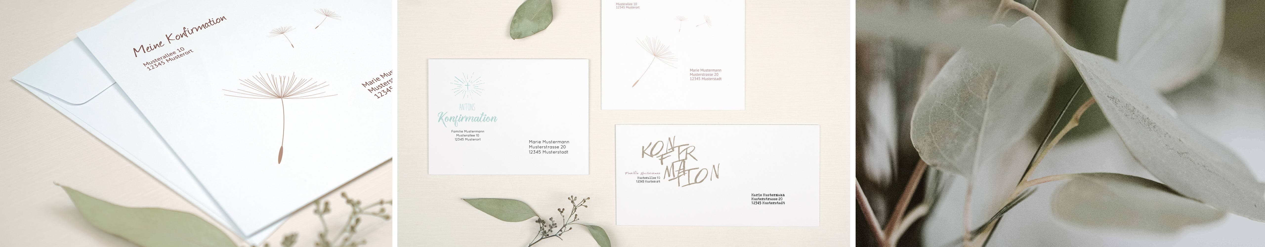 Konfirmation Umschläge mit Design