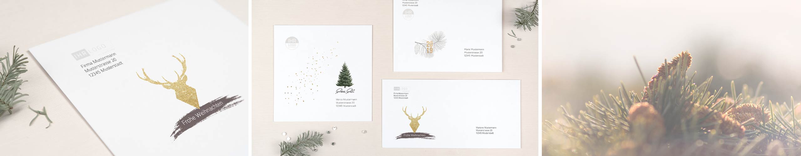 Weihnachtspost stilvoll versenden Umschläge mit Design
