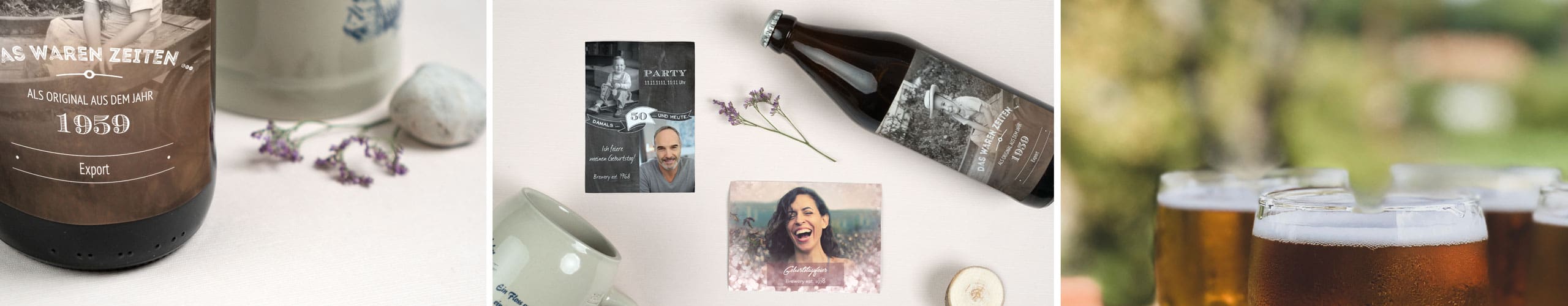 Bieretiketten zum Geburtstag mit verschiedenen Motiven