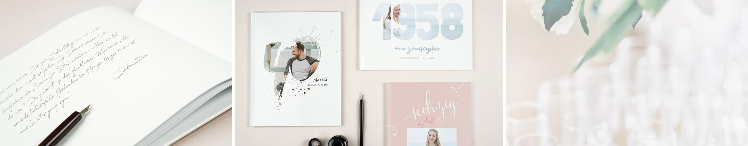 Gästebuch zum Geburtstag online individuell gestalten Gästebuch zum Geburtstag in verschiedenen Designs und Formaten