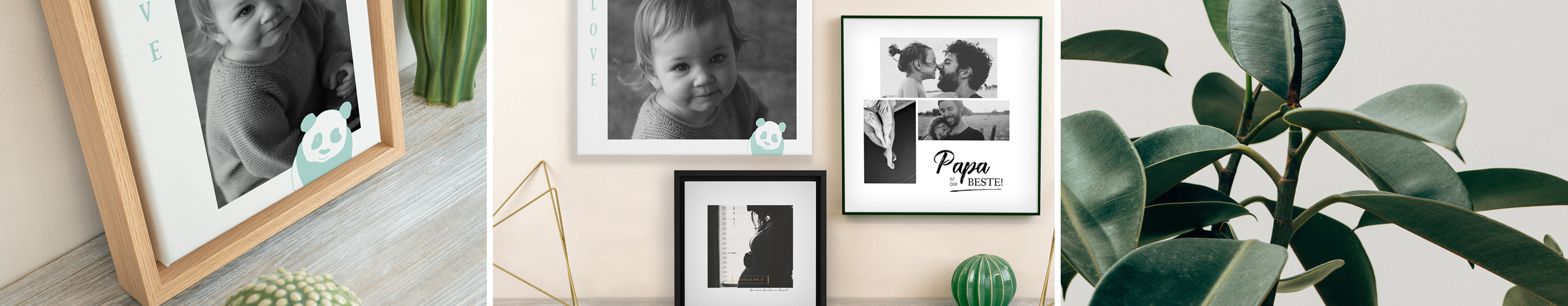 Wandbilder mit verschiedenen Baby- und Kinderfotos
