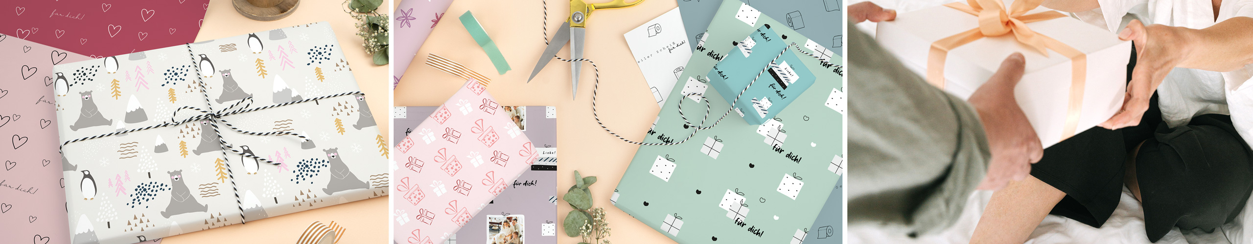Personalisiertes Geschenkpapier mit eigenem Text und Bild