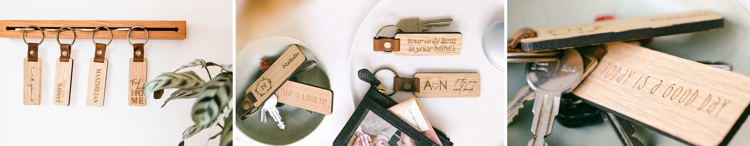 Hochwertige Schlüsselanhänger aus Holz jetzt online gestalten Schlüsselanhänger aus Holz mit Spruch und Namen