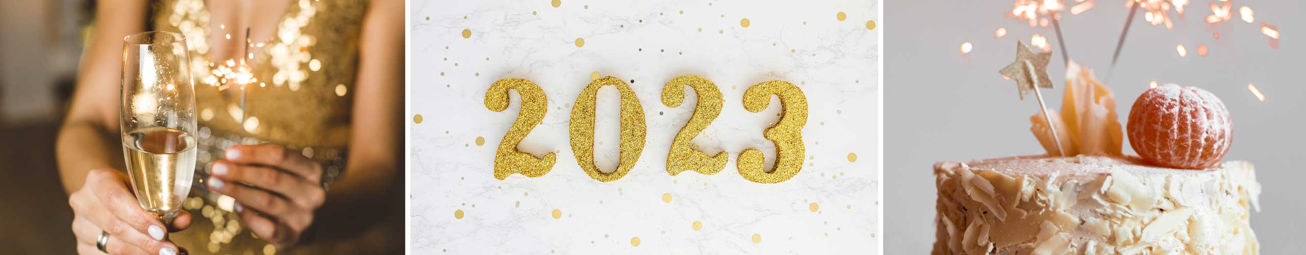 Frau mit Sekt und Wunderkerze in der Hand symbolisch für Silvester