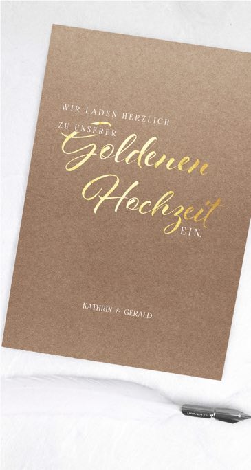 Karten Druckerei Fur Einladungen Und Danksagungen Zur Goldene Hochzeit