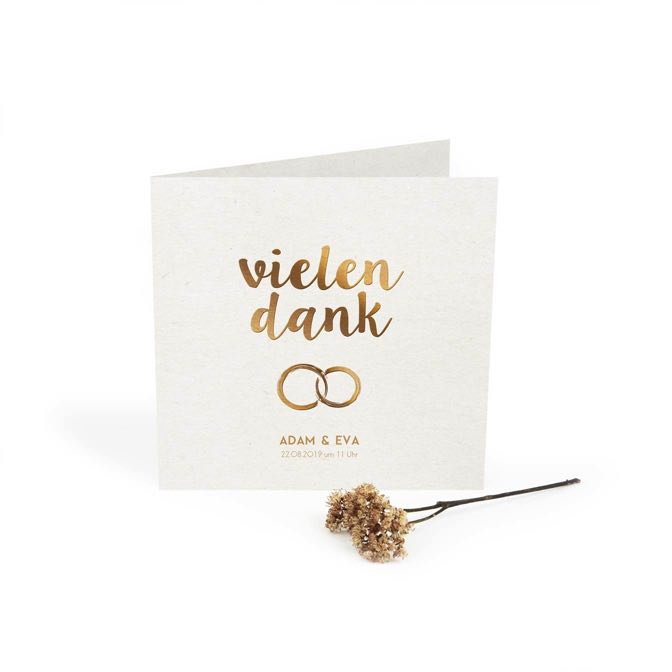 Stilvolle Danksagungskarten Goldene Hochzeit
